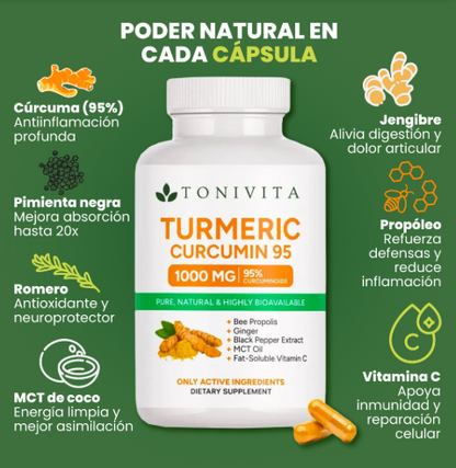 Turmeric Curcumin® - 120 Capsulas de Cúrcuma - UPSELL